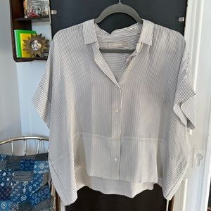 Striped Everlane Short Sleeve Button Down